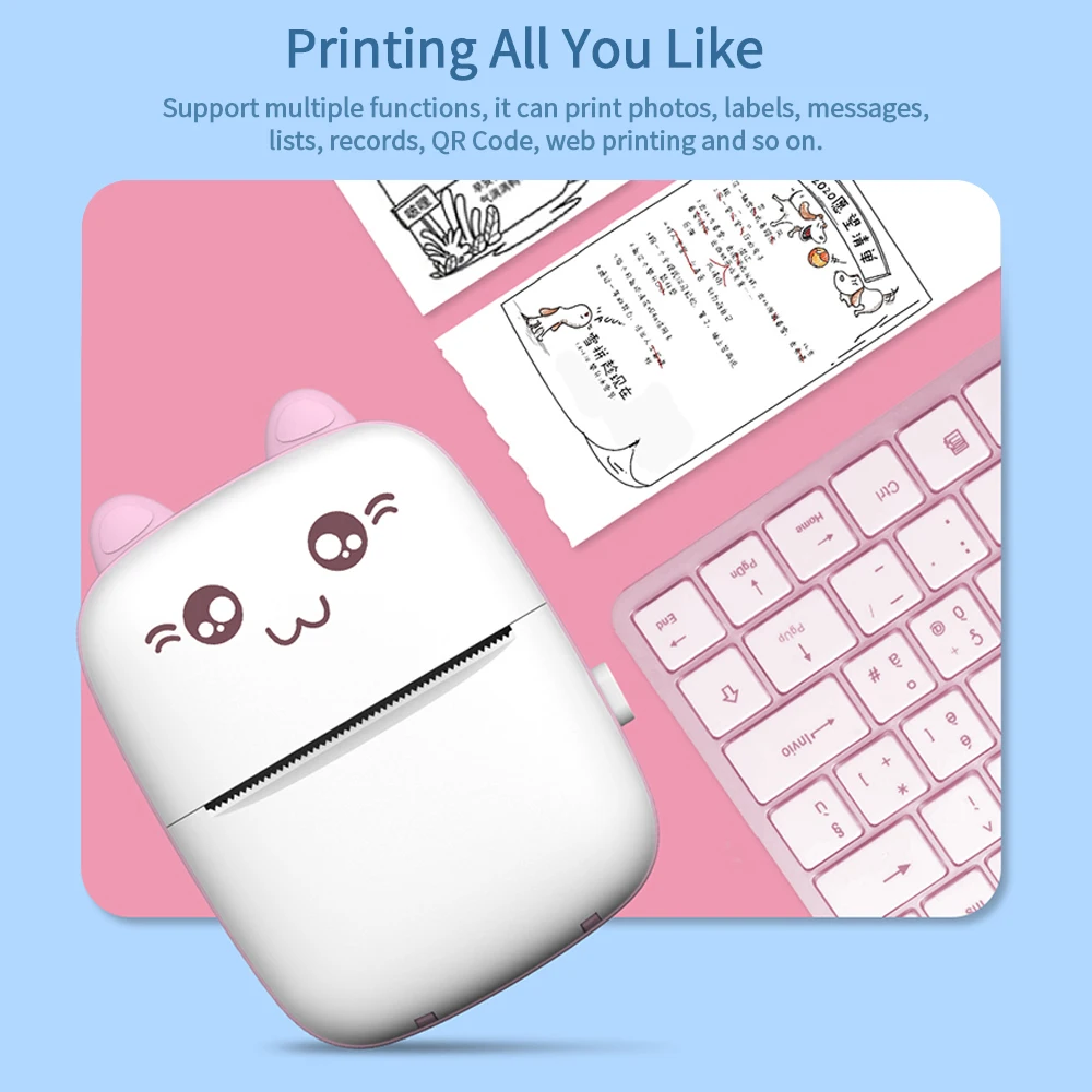 Label Printer C9 Mini Thermal Printer Wireless BT 200dpi Label Photo Memo Wrong Question Printing Tag Bluetooth Printer USB Cable Portable