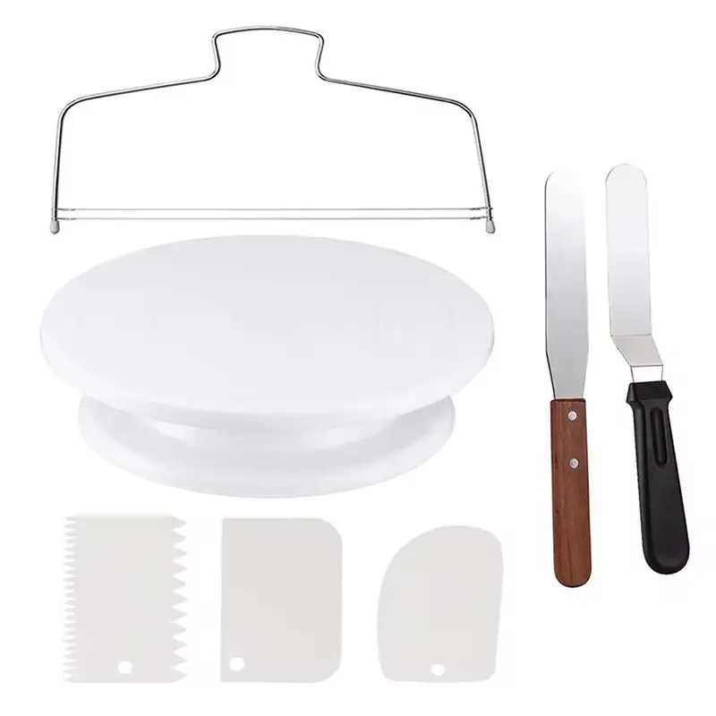 Cake Turntable 7pcs home cake Turntable baking tools Complete Turntable divider Cheese slitter