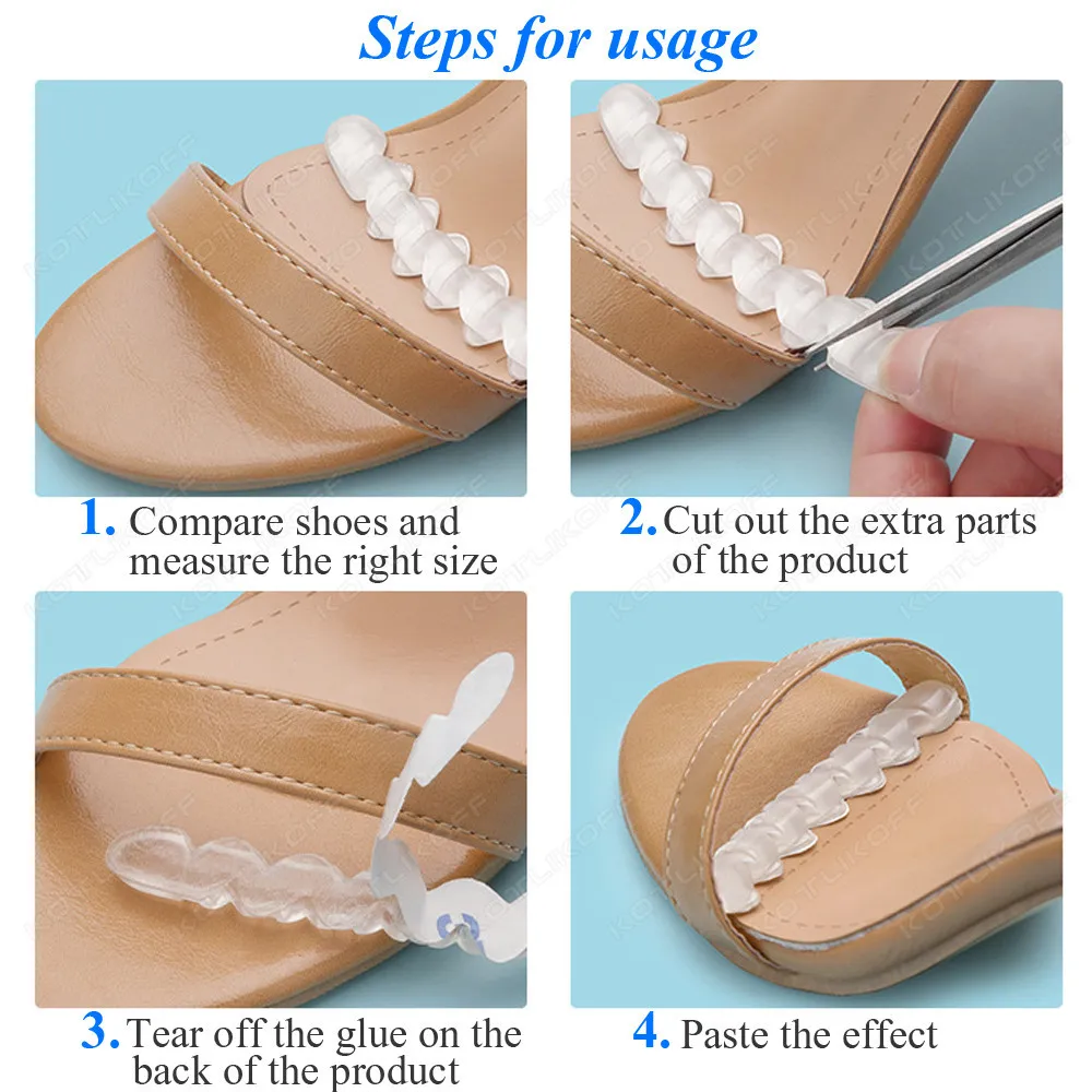 Women's Non-Slip Silicone Shoe Inserts - Self-Adhesive Gel Pads