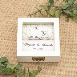 Custom Engraved Wedding Ring Box - Personalized Gift (Model2)