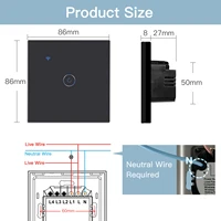 BSEED 3Packs Wifi Touch Switch 1Gang 1/2/3 Way Smart Wall Light Switch Wireless Alexa Switch Google Home APP Switch 3 Positions - Image 6