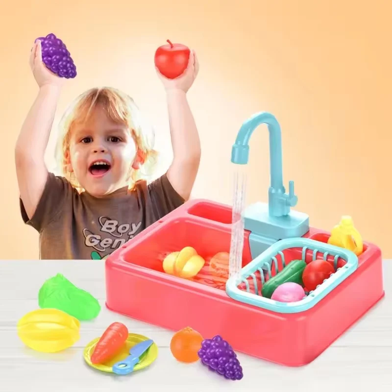 Kitchen Toy Plastic Dish Wash Sink Set Children Simulation Pretend Role Play Housework Kit Early Educational Toys For Children kitchen sink toys pretend kitchen toys kitchen toys educational toys