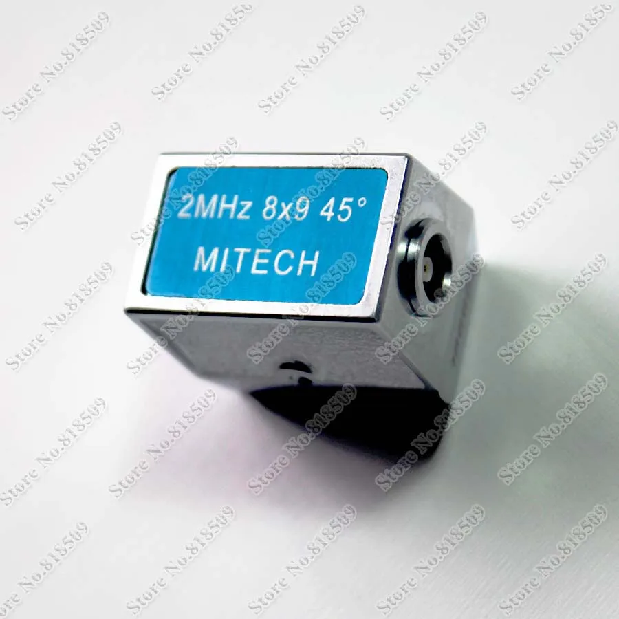 Mitech 2MHz 8x9mm 45 / 60 / 70 degree Angle Beam Signal Element Probe Transducer for Ultrasonic Flaw Detector