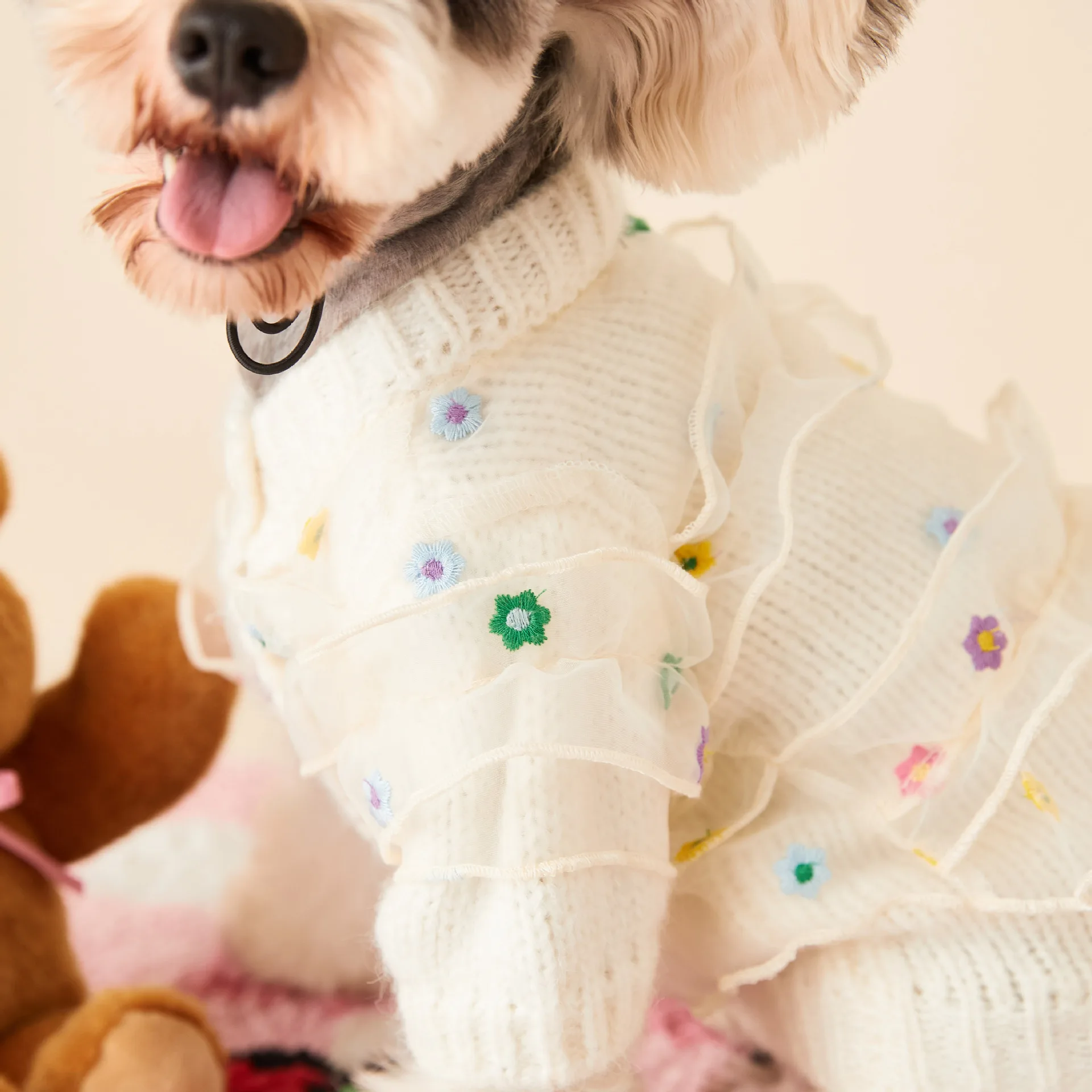 Dog Clothes Korean for Small Dogs Girl Cute Winter Expensive Designer High  Quality Floral Dog Sweaters for Pets Chihuahua