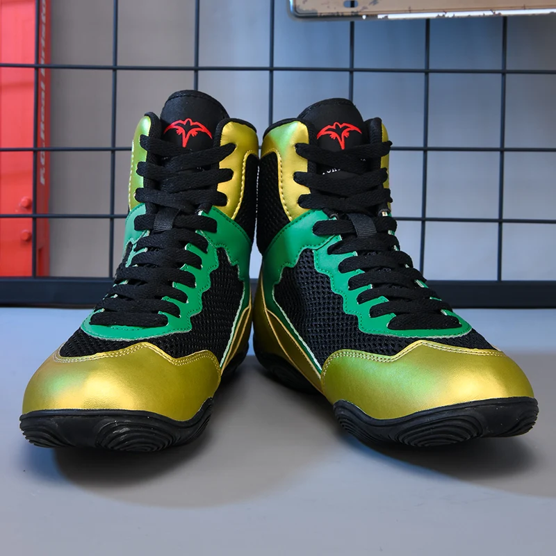 Unisex Boxing Shoes, Professional Muay Thai and Kickboxing Breathable Shoes for Men and Women High Top Training Fight Boots
