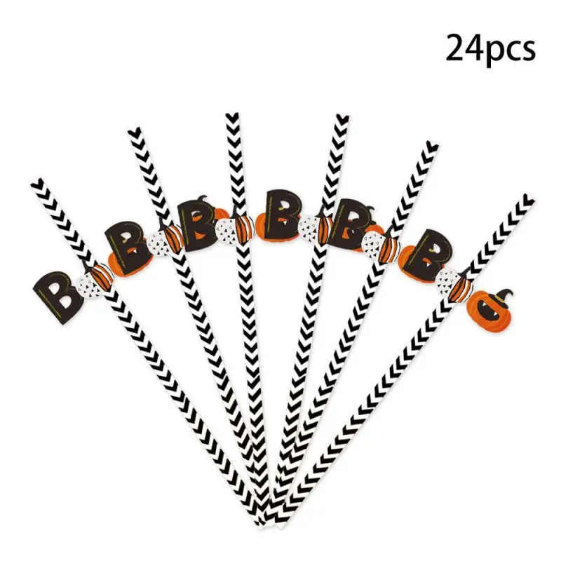 Halloween Decorations Durable Creativity Spooky Multifunction Festival Halloween Spider Straw Pumpkin Lamp Decoration Straw