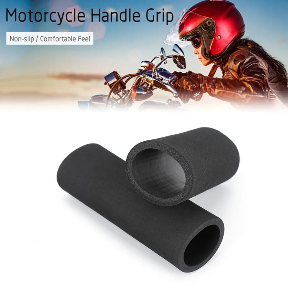 

1Pair 4mm Motorcycle Handlebar Grip Cover Motorbike Anti Vibration Handle Bar Foam Comfort Slip-on Over Grips Black 4.72inch