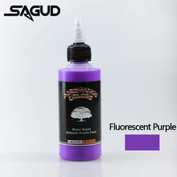 SAGUD Acrylic Matte Inks - Versatile Water-Based Paints for Creative Projects, 32 Vibrant Colors (100ML/Bottle) (Fluorescein Purple)