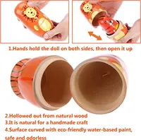 5PCS Matryoshka Dolls Nesting Dolls Cute Wood Russian Montessori Nesting Doll DIY Paint Skill Training Children Christmas Gift 2