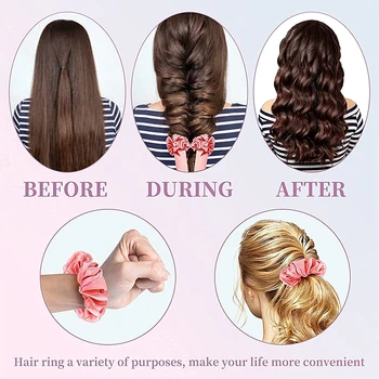 Heatless Curling Rod Headband Velvet Curls Ribbon Hair No Heat Hair Rollers Natural Waves Sleeping Overnight For Women Girl Kit 6