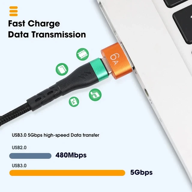 맥북 삼성 데이터 전송용 USB-C타입 OTG 어댑터, 6A, 120W USB-C 수-C타입 암 충전기 컨버터