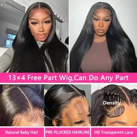 Perruques Lace Front HD en cheveux humains brésiliens, lisses, densité 250, 13x4 13x6, 40 42 pouces, pour femmes 7