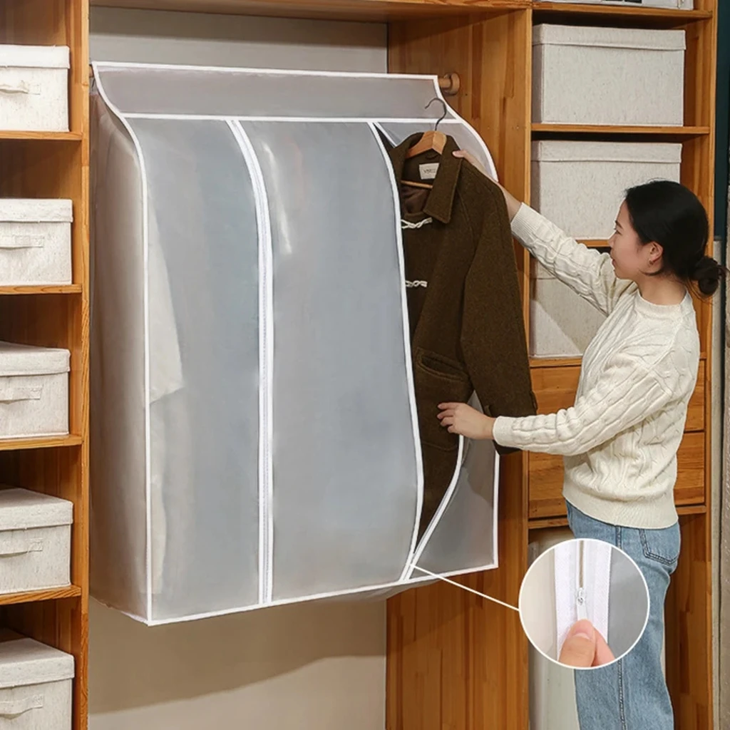 150cm Zipper Dust Clothes Cover Clothes Storage Wardrobe Suit
