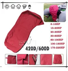 Robuste Außenbordmotorabdeckung, wasserdichte Bootsmotorabdeckung aus 600D-Polyester in voller Größe für Motor bis zu 6–225 PS Außenbordmotor P – Detail 2