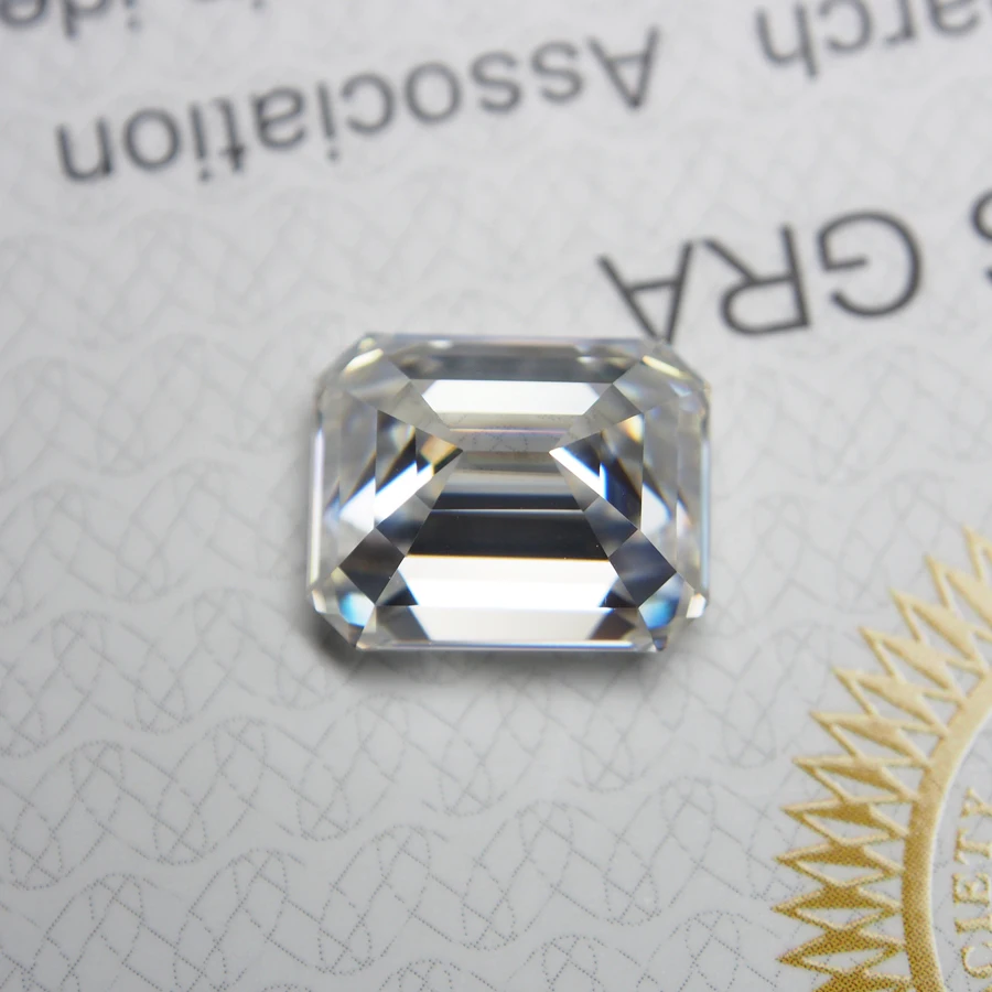 DJMAX Rare Super White Emerald Cut Moissanite Loose Stone D Color Lab Grown champagne Pink Certified Emerald Moissanite Diamonds 4