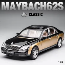 

1:24 Mercedes-Benz Maybach 62s S650 Car Model Die-casting Alloy Classic Car Model Sound and Light Simulation Children's Toy Car