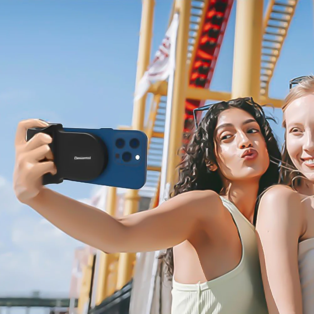 Magnetic Selfie Phone Tripod Mount Detachable Remote Shutter Bluetooth-Compatible Tripod Adapter Grip Holder Camera Handle