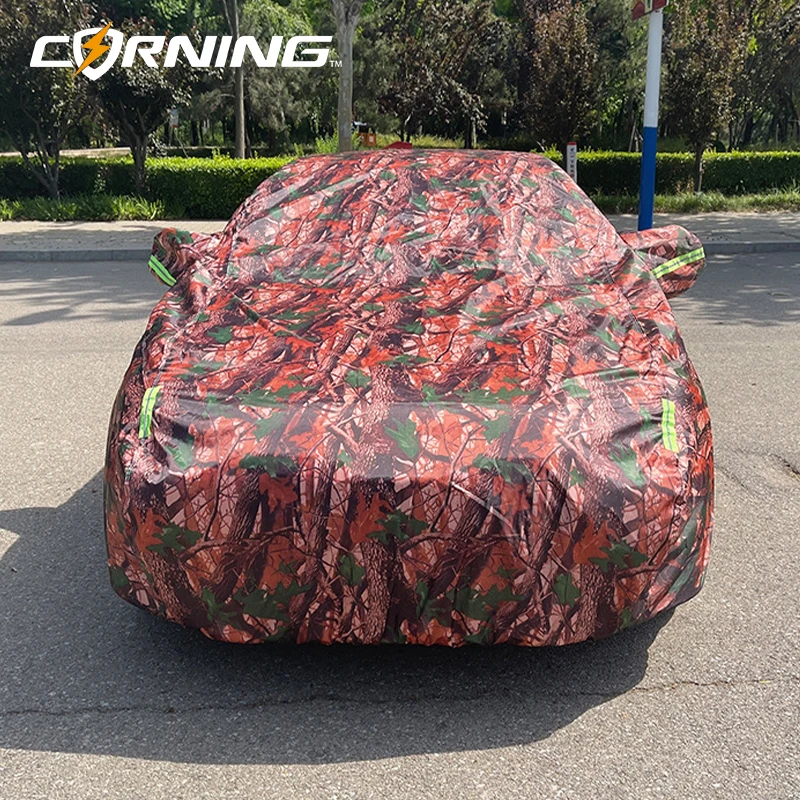

Oxford Cloth Camouflage Full Car Coat Plus Cotton Cloth Rain And Snow Night Reflective Full Coverage For Suv Business Car Cover