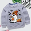 Halloween Ghost Pumpkin Bat Sweatshirt Children Autumn Winter Pullovers Kids Boys Girls O-neck Halloween Sweatshirts 5