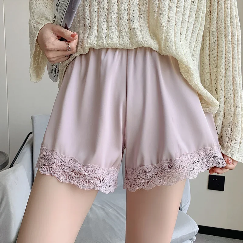 Women Satin Silk Shorts Female Safety Shorts safety shorts safety pants women shorts underwear Summer Loose Homewear Underwear Pajamas