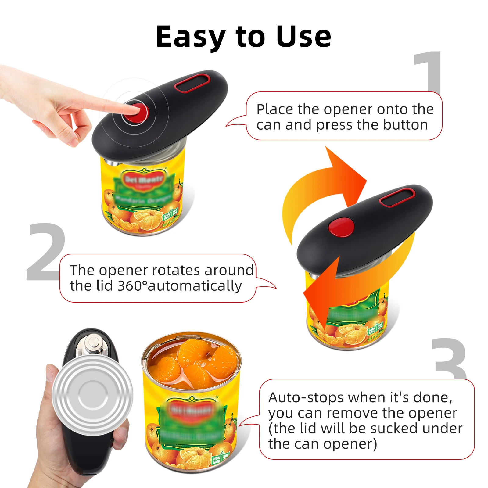 Electric Can Opener Automatic Bottle Opener Cordless One Tin Touch No Sharp Edges Handheld Jar Openers Kitchen Bar Tool gadgets
