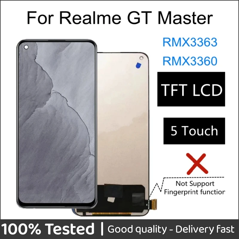 

6.43" TFT LCD For Realme GT Master Edition RMX3363 LCD Display Touch Screen Assembly Replacement For Realme RMX3360 LCD