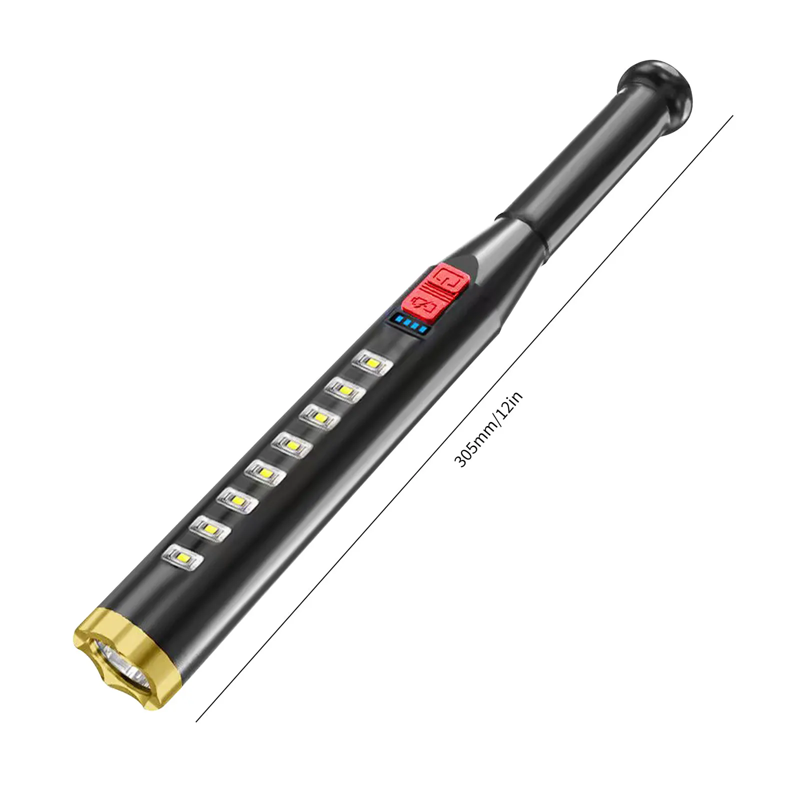야외 순찰용 다기능 LED 보안 램프, 강력한 조명, 전술 토치, USB 충전, 캠핑 하이킹용, 4 가지 조명 모드