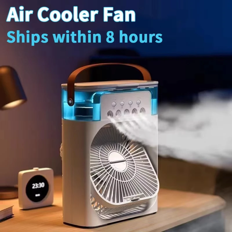 3 In 1 Cooling Fan Air Conditioner Household Mini Air Cooler LED Night Light Portable Humidifier Air Adjustment Fan Home Office 1