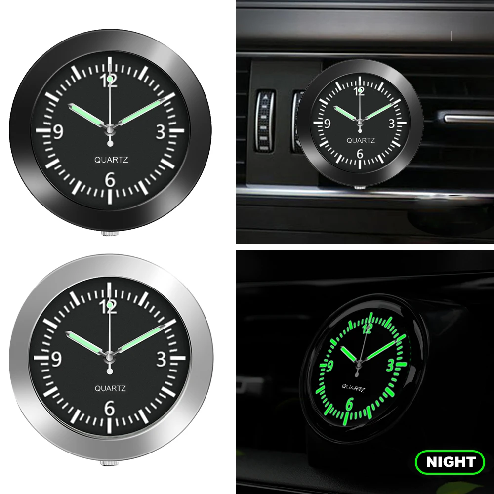 Orologio Cerchio Auto Horloge De Voiture Universelle - Montre à Quartz Autocollante Pour Tableau De Bord Avec Aiguilles Lumineuses - Accessoire Déco Auto Pratique Orologio Da Auto