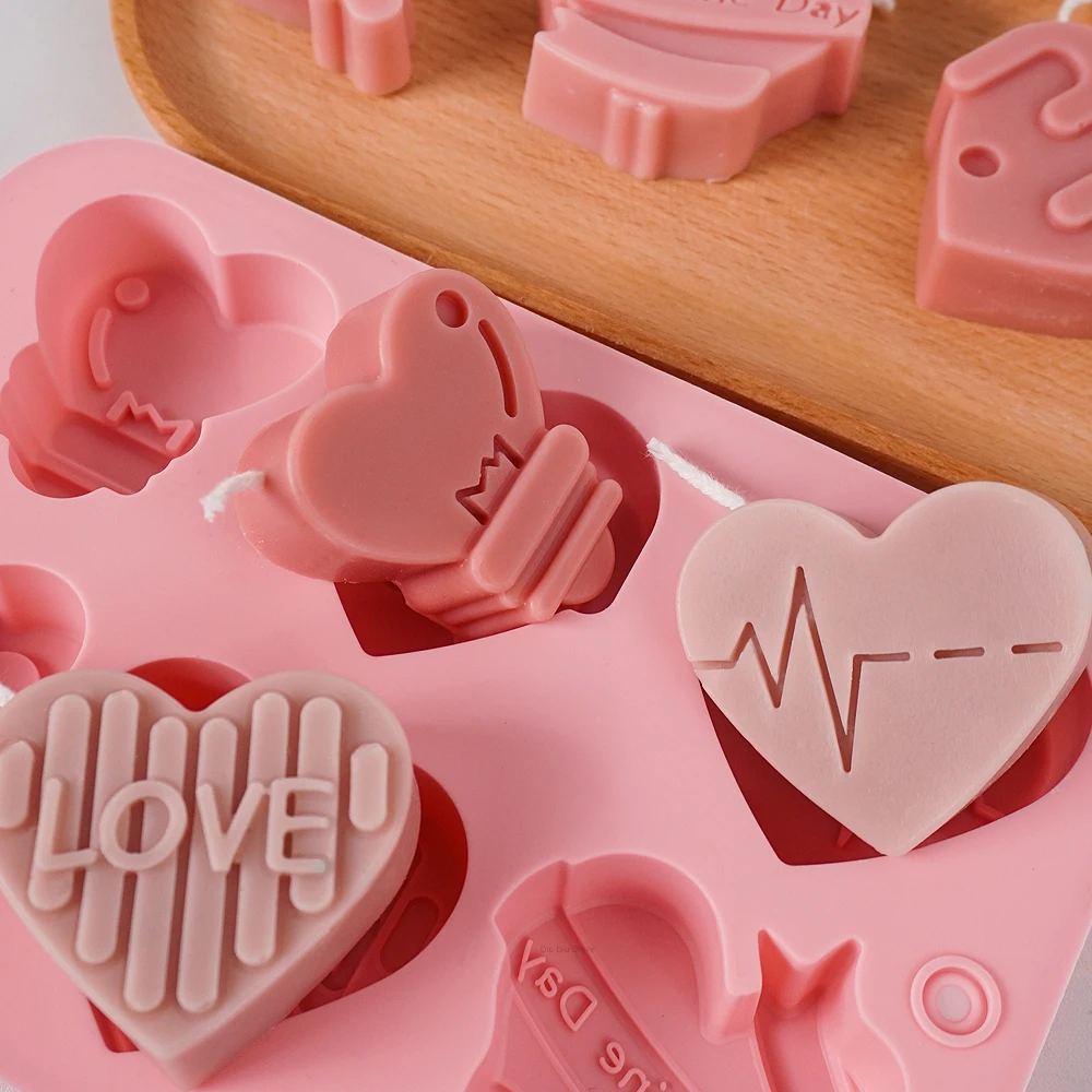 New kinds Heart Shape Silicone Soap Mold DIY Handmade Angel Love Cake Chocolate Baking Molds Aromath Soap Candle Crafts Making