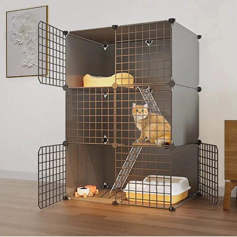 

Double-layer Outdoor Warm Cat Cage Wrought Iron Cat Cages Indoor Pet Cat Villa Cat Bed Household Large Cat House Pet Products GM