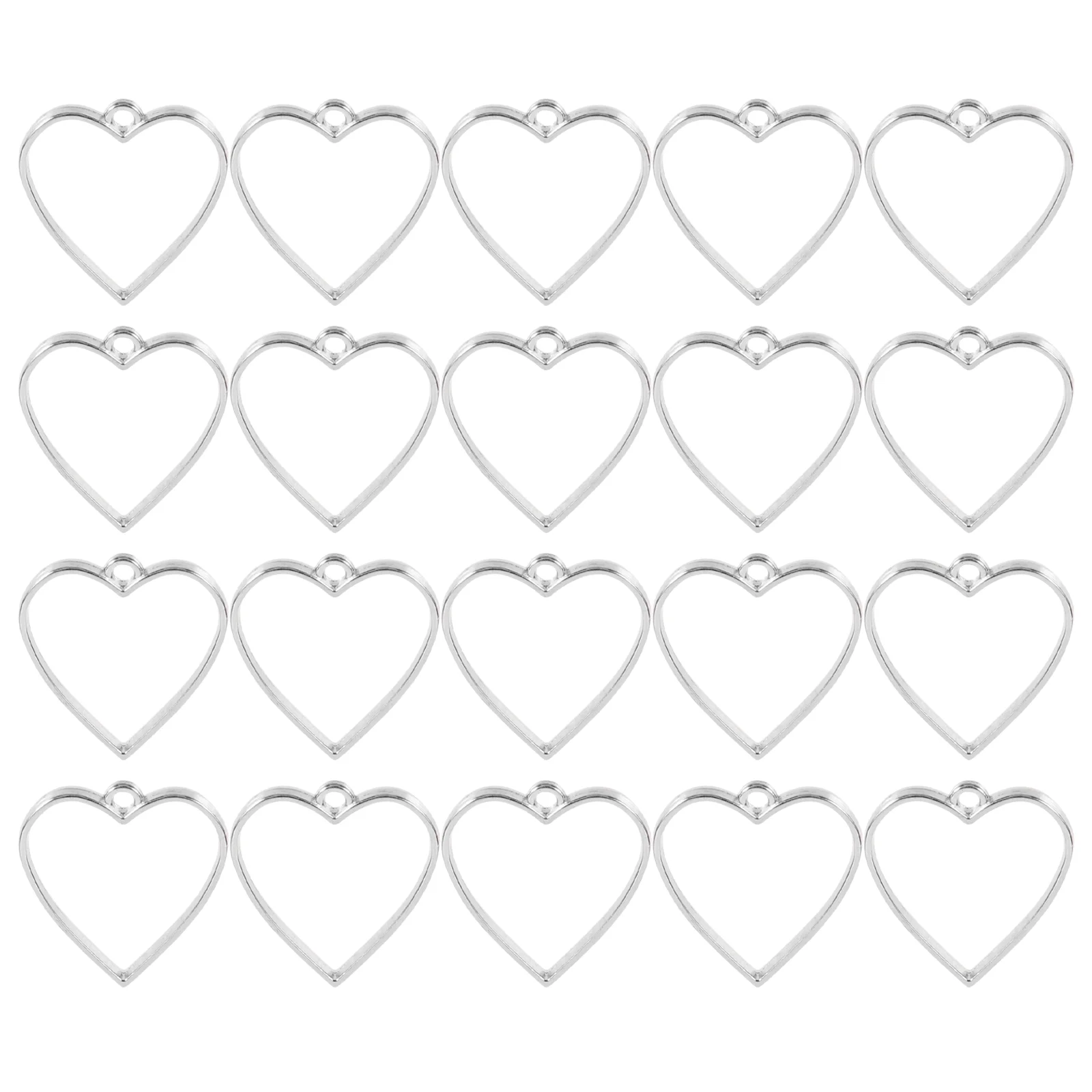

20Pcs Metal Heart Pendant Earring Charms Alloy Jewelry Findings DIY Craft Accessories for Keychain Necklace Bracelet Jewelry