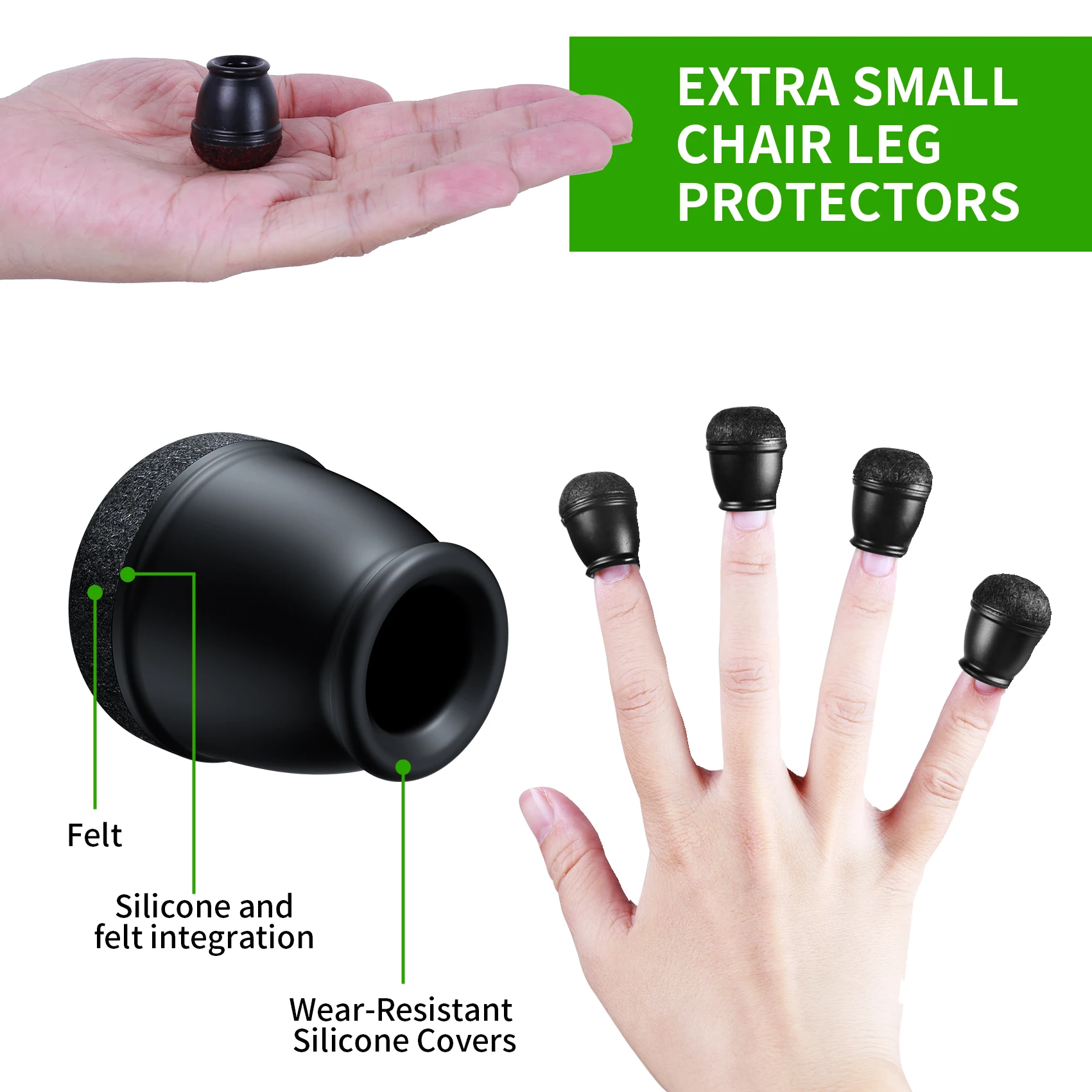 Black Chair Leg Protectors 5