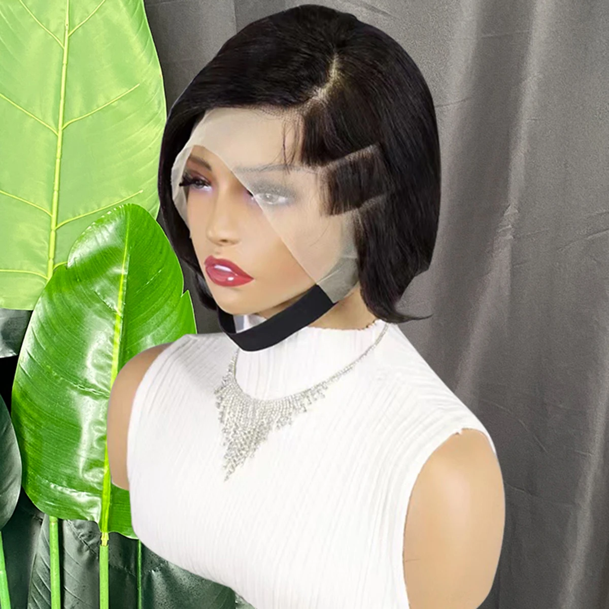 Short Pixie Cut Wig Staight 13x4 Transoarent Frontal Wig Short Bob Human Hair For Women Daily Use