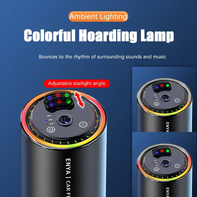 Car Air Freshener RGB Starry Top 3 In 1 Multi-Function Car Aromatherapy LED Light USB Charger Essential Oil Diffuser for