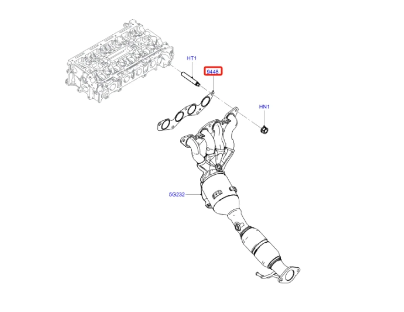 CP9Z-9448-A For Ford Ecosport Focus Exhaust Manifold Gasket Catalytic Seal Gaske BV61-9448-AD