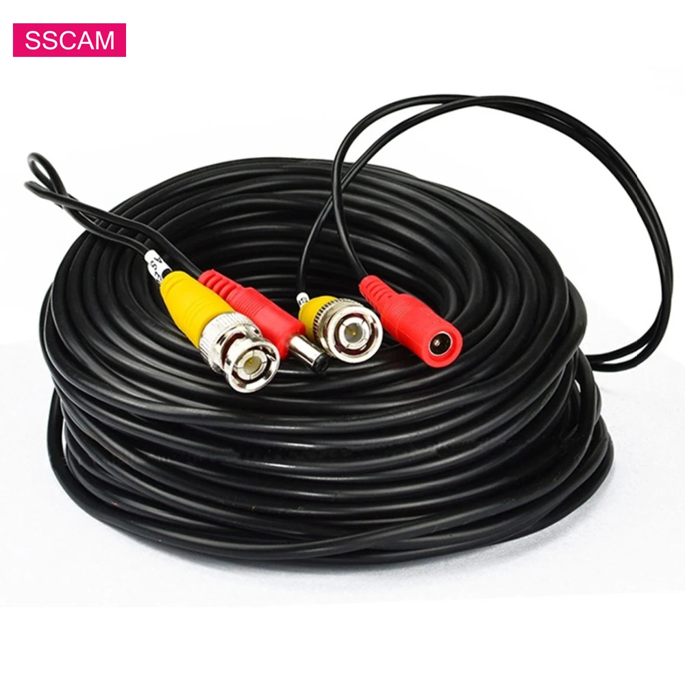 

AHD CCTV Camera BNC Cable 5M/10M/20M/30M BNC Output DC Power Two in One Cable for Analog AHD Surveillance CCTV DVR System