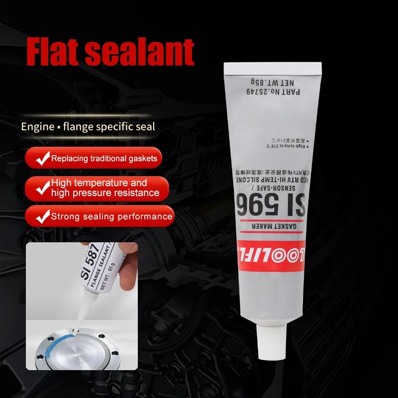 LOOLIFL SL-596 Engine Flange Sealant High temperature resistant anaerobic flat sealant, automobile cylinder head reducer special instead of gasket, oil resistant, waterproof and high strength, 85g 5