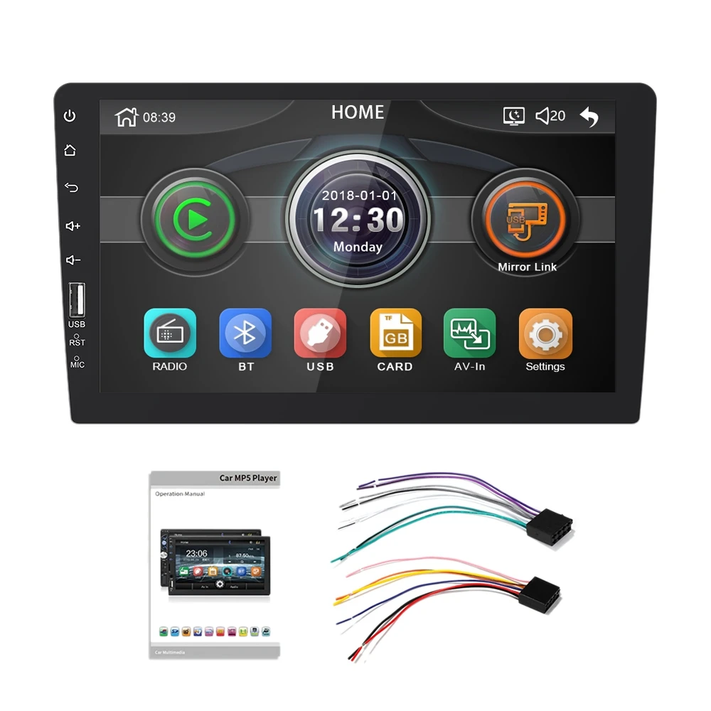 

9 Inch 1Din Car MP5 Player Contact Screen FM Radio Bluetooth USB AUX Mirror