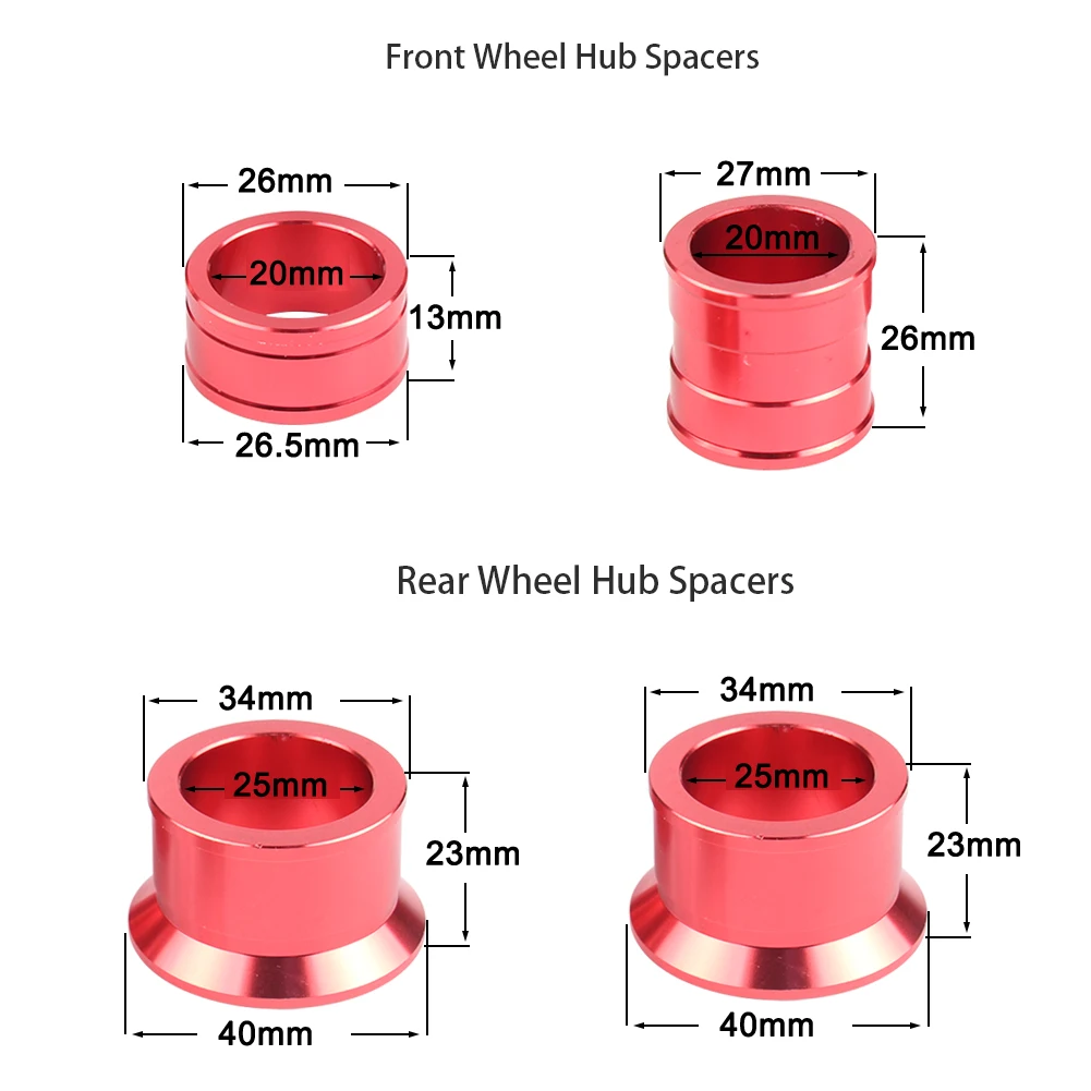 Wheel Hub Spacer Motorcycle CNC Aluminum Front Rear For Honda CR CR125R CR250R CRF250R CRF 450X CRF 450R Dirt Bike Motocross