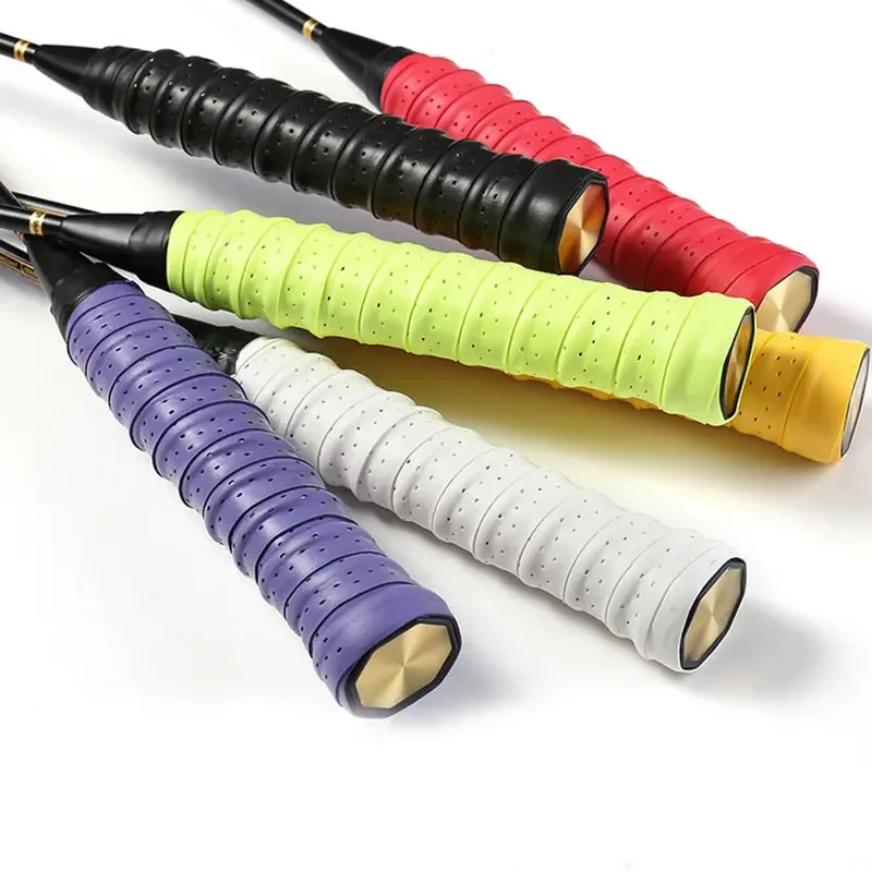 Racket Grips Racket Tape Badminton Overgrip Sweatband Grip Tape Thickened Tennis Racket Grip Tape Anti Slip Perforated Super Absorbent Tennis Handle Tape