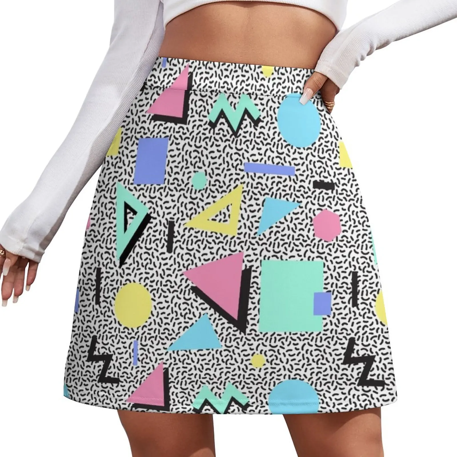 Memphis Pastel Mini Skirt midi skirt for women Woman skirts skirts for womens night club outfit