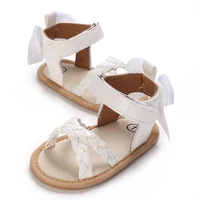 2023Cute Pre School Summer Sandals White Baptist Princess Casual Soft Rubber Sole Anti slip Single Shoes 0-18MBaby Walking Shoes 3