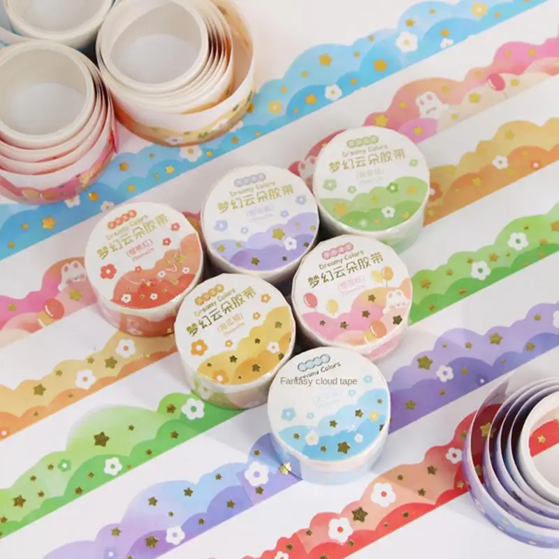Ins Kawaii Clouds Washi Tapes DIY Scrapbooking Journal Planner Diary Stickers Masking Tapes Korean Stationery Office Supplies