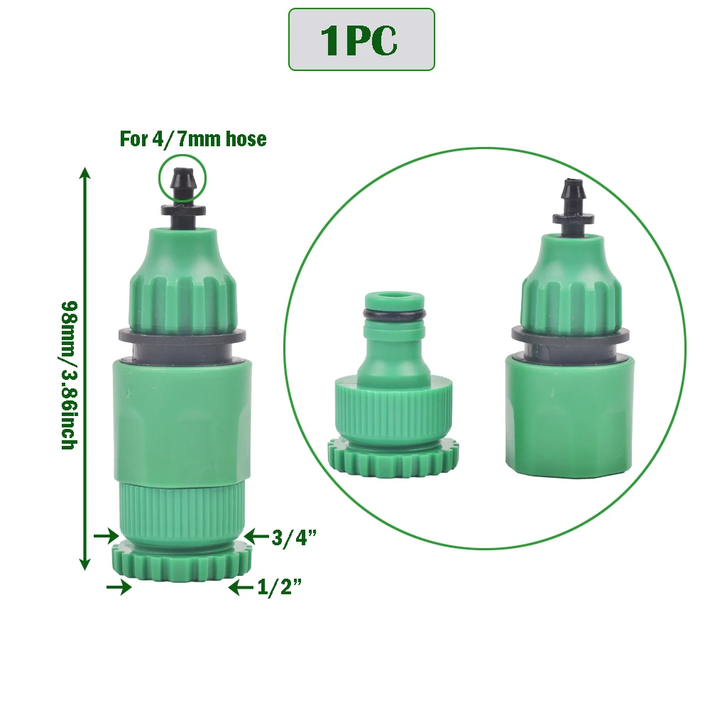 Plastic Valve with Quick Connector 3/4" Female Thread 3/4" Male Thread Agriculture Garden Watering Prolong Hose Adapter Switch 