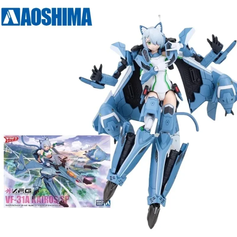 

In Stock AOSHIMA Original The Super Dimension Fortress Macross VF-31A Anime Figure Kairos SP Mobile Suit Girl Collectible Model