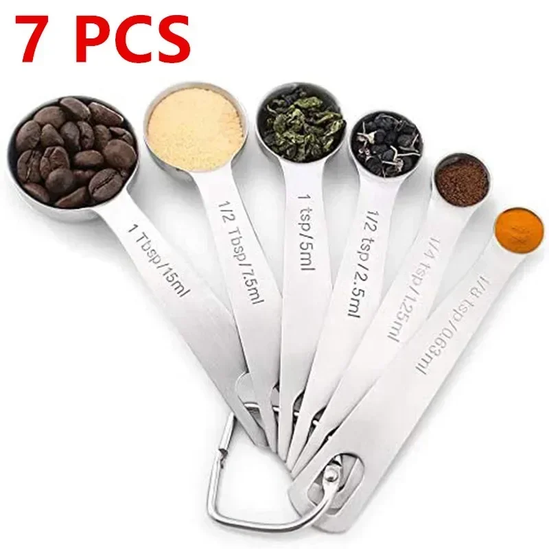 Measuring Spoons Cups Set Measuring Tools Bonus Leveler Etched Markings Kitchen Gadgets