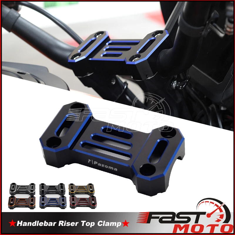 Motorcycle Cnc Blue Handlebar Risers Top Cover Clamp For Harley Pan