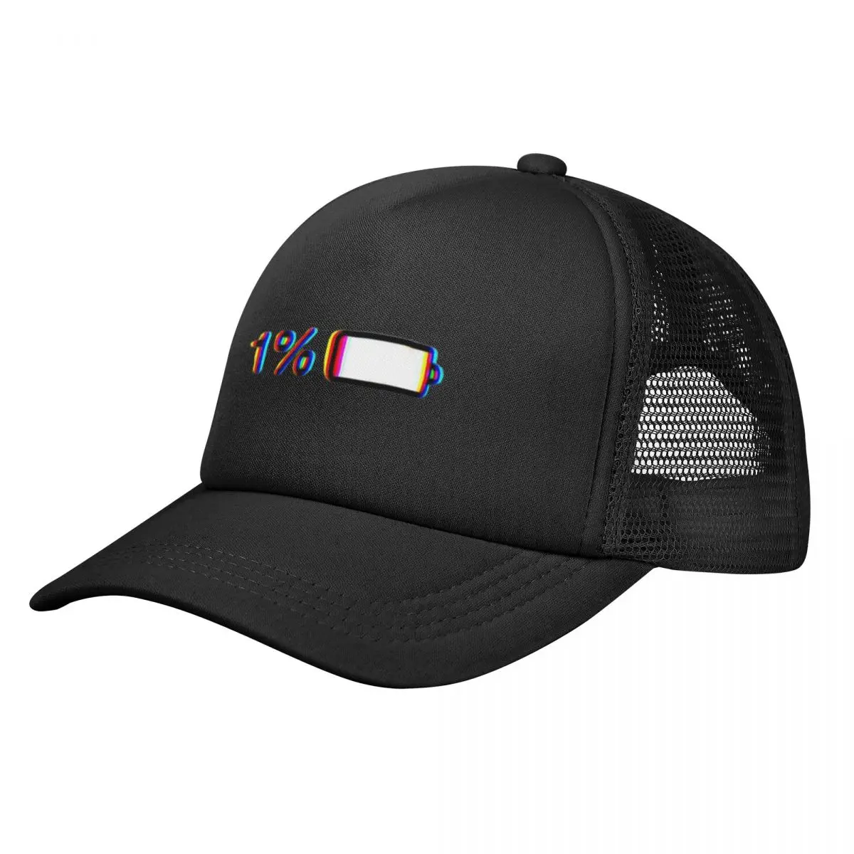 

One Percent Glitched Effect Battery Print Baseball Cap derby hat Hat Man Luxury beach hat Elegant Women's Hats Men's