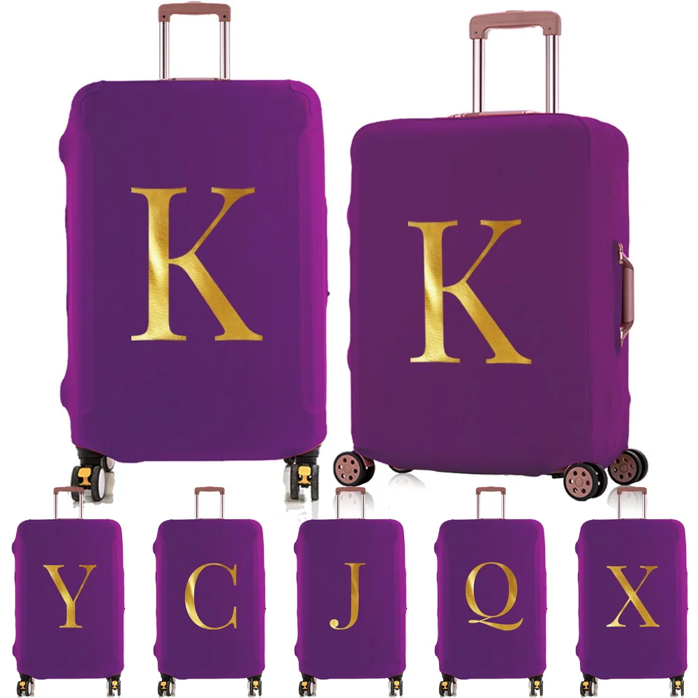 

Travel Suitcase Protective Covers Elastic Luggage Cover Protector for 18"-28" letter Initials Pattern Baggage Travel Bag Case